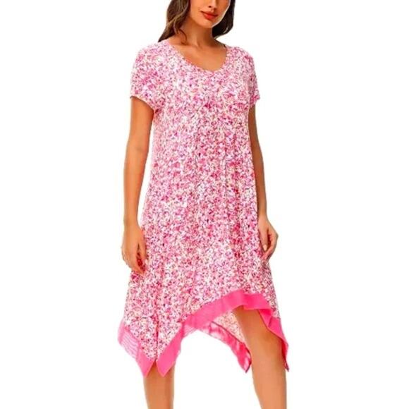 Lori Goldstein Other - LORI GOLDSTEN Sleepwear Floral Gown NWT $42 Prink Green Yellow Size L